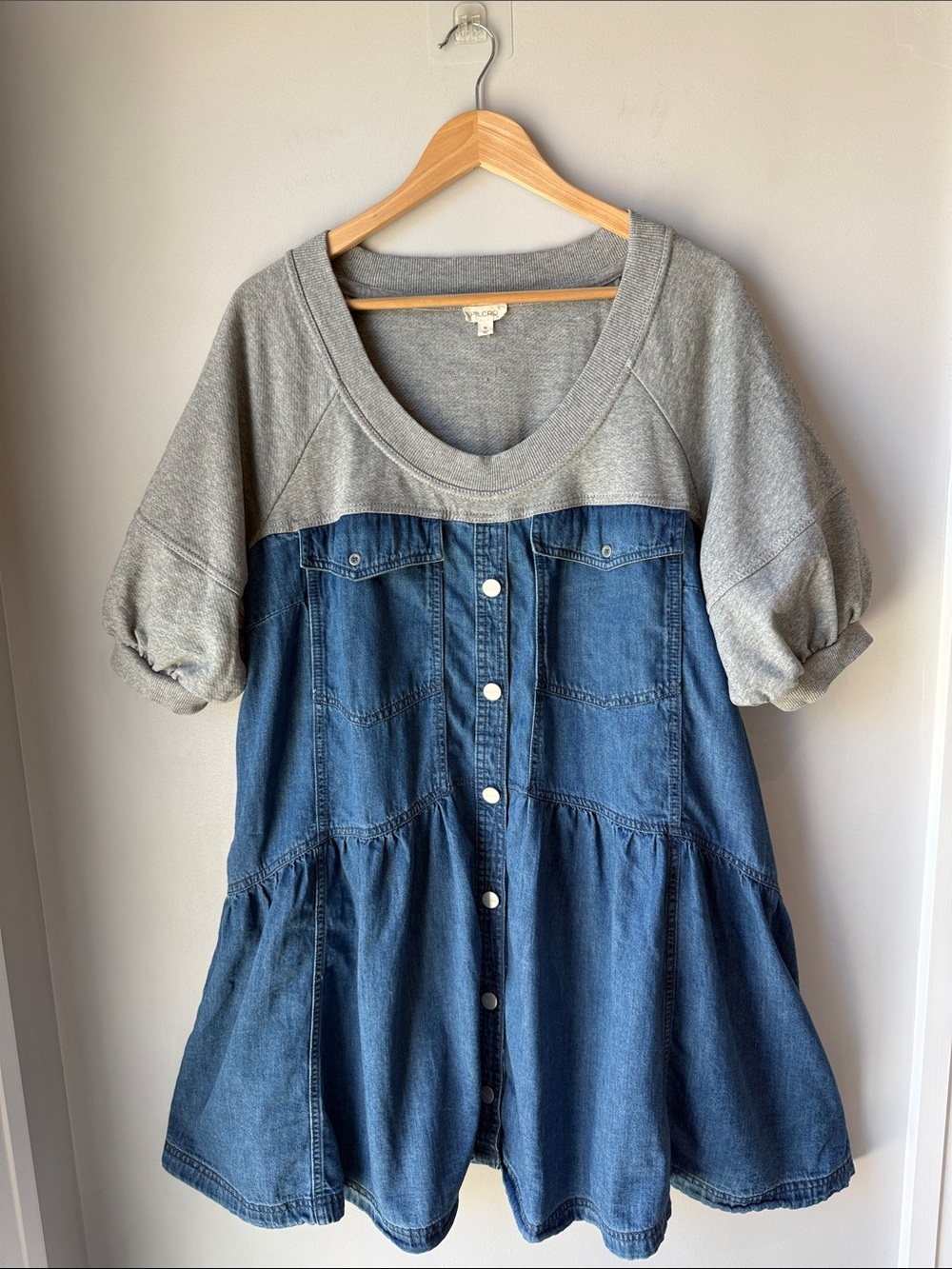 Pilcro Denim Sweatshirt Twofer Swing Dress XL - Picture 2 of 7